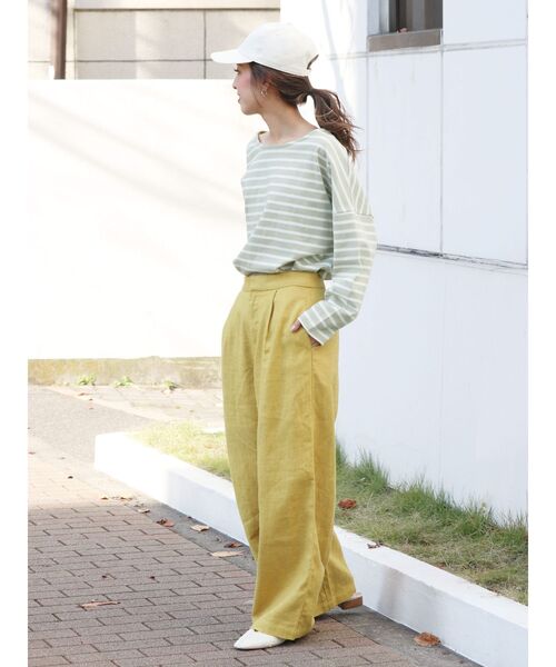 Ungrid（アングリッド）の「サイドスリットボーダーロングスリーブTee（Tシャツ/カットソー・レディース・ダークブラウン/ミント/ラベンダー/オフホワイト・FREE）」の18枚目の写真