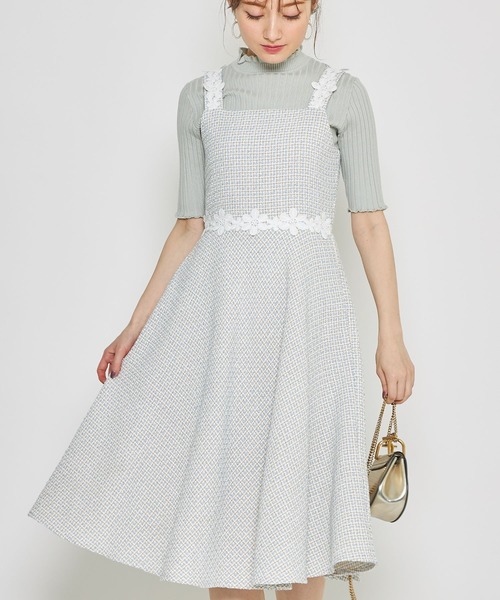 フラワーモチーフ付きツイードワンピース ワンピース Tocco Closet トッコ クローゼット のファッション通販 Zozotown