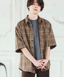 MONO-MART | オーバーサイズTRストレッチレギュラーカラーシャツ 半袖 2020SUMMER(シャツ/ブラウス)