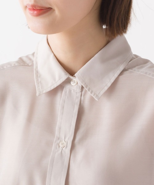 OMNES（オムネス）の「ニュアンスカラーシアー ビッグシルエットシャツ（シャツ/ブラウス・レディース・アイボリー/ラベンダー・FREE）」の11枚目の写真