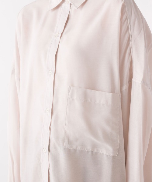 OMNES（オムネス）の「ニュアンスカラーシアー ビッグシルエットシャツ（シャツ/ブラウス・レディース・アイボリー/ラベンダー・FREE）」の15枚目の写真