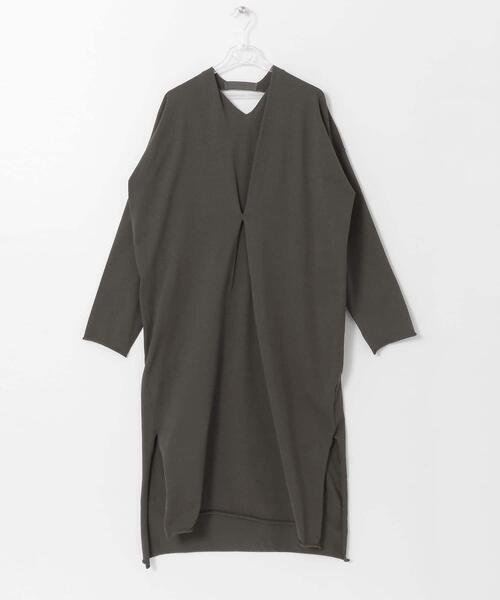 LAATO（ラート）の「BACK TAPE KNIT ONE-PIECE（ワンピース・レディース・ブラウン/オフホワイト/カーキ・FREE）」の3枚目の写真