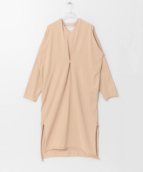 LAATO（ラート）の「BACK TAPE KNIT ONE-PIECE（ワンピース・レディース・ブラウン/オフホワイト/カーキ・FREE）」の4枚目の写真