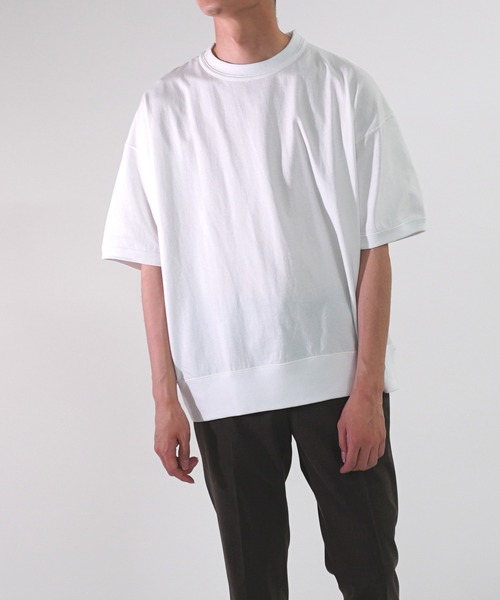 ADAM ET ROPE'（アダムエロペ）の「〈ヘビーウェイト〉ドヅメスウェット ドロップショルダーT（Tシャツ/カットソー・メンズ・ホワイト/ライトグレー/ブラウン系その他・M/L）」の2枚目の写真