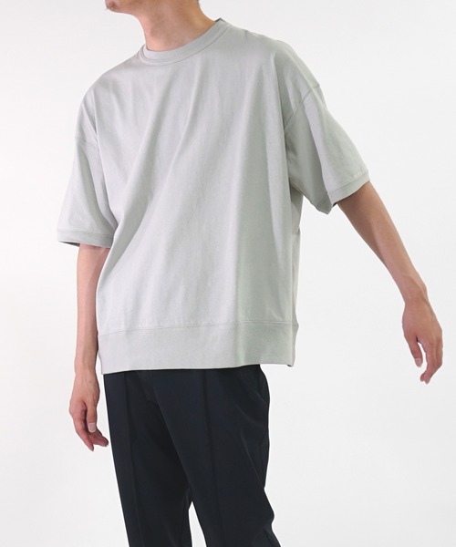 ADAM ET ROPE'（アダムエロペ）の「〈ヘビーウェイト〉ドヅメスウェット ドロップショルダーT（Tシャツ/カットソー・メンズ・ホワイト/ライトグレー/ブラウン系その他・M/L）」の3枚目の写真