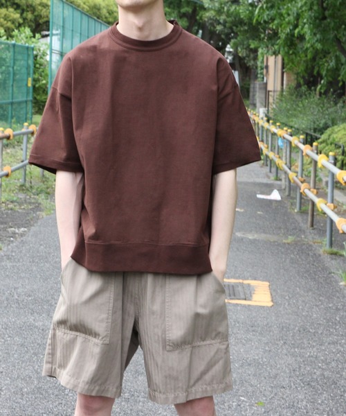 ADAM ET ROPE'（アダムエロペ）の「〈ヘビーウェイト〉ドヅメスウェット ドロップショルダーT（Tシャツ/カットソー・メンズ・ホワイト/ライトグレー/ブラウン系その他・M/L）」の17枚目の写真