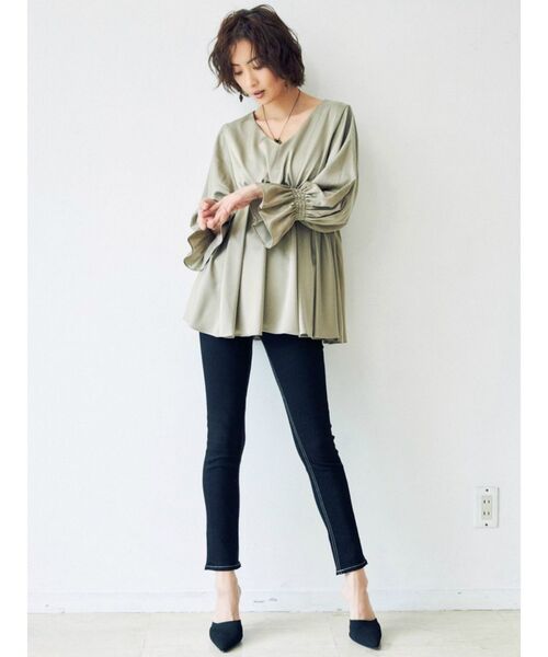 GYDA（ジェイダ）の「ワンウォッシュハイウエストパンツ（デニムパンツ・レディース・ブラック/インディゴブルー・SMALL/MEDIUM/X-SMALL/XX-SMALL）」の17枚目の写真