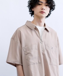 KANGOL | KANGOL / カンゴール Lulu & Arnie 別注 コラボ オーバーサイズ ハーフジップ / バンドカラー / オープンカラー シャツ(シャツ/ブラウス)