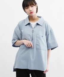 KANGOL / カンゴール Lulu & Arnie 別注 コラボ オーバーサイズ ハーフジップ / バンドカラー / オープンカラー 開襟 シャツ ユニセックス