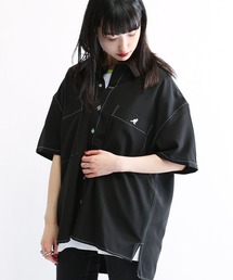 KANGOL / カンゴール Lulu & Arnie 別注 コラボ オーバーサイズ ハーフジップ / バンドカラー / オープンカラー 開襟 シャツ ユニセックス