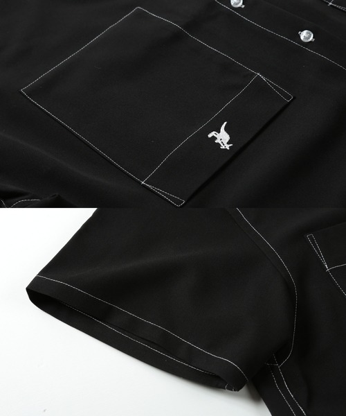 KANGOL/カンゴールLulu&Arnie別注コラボオーバーサイズハーフジップ/バンドカラー/オープンカラー開襟シャツユニセックス