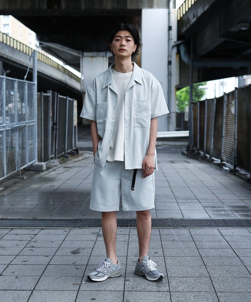 KANGOL/カンゴールLulu&Arnie別注コラボオーバーサイズハーフジップ/バンドカラー/オープンカラー開襟シャツユニセックス
