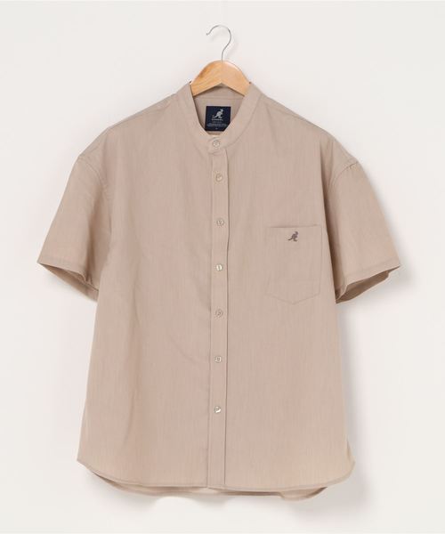 KANGOL/カンゴールLulu&Arnie別注コラボオーバーサイズハーフジップ/バンドカラー/オープンカラー開襟シャツユニセックス