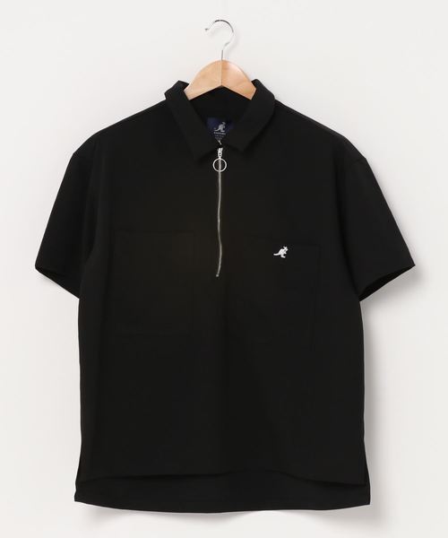 KANGOL/カンゴールLulu&Arnie別注コラボオーバーサイズハーフジップ/バンドカラー/オープンカラー開襟シャツユニセックス