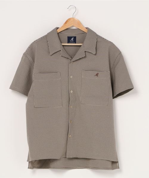 KANGOL/カンゴールLulu&Arnie別注コラボオーバーサイズハーフジップ/バンドカラー/オープンカラー開襟シャツユニセックス