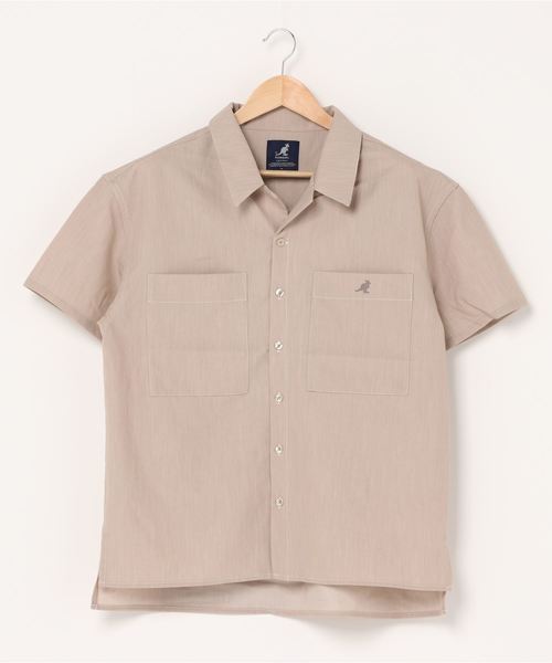 KANGOL/カンゴールLulu&Arnie別注コラボオーバーサイズハーフジップ/バンドカラー/オープンカラー開襟シャツユニセックス