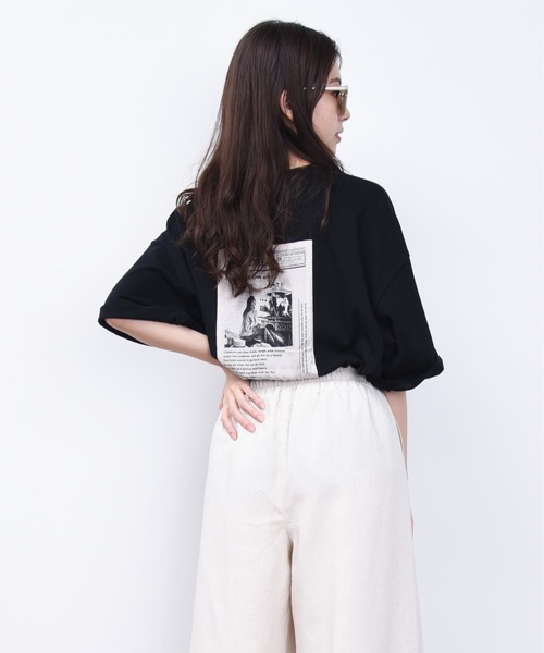 ap retro（アプレトロ）の「アソートバックプリントTEEシャツ【ZOZO限定アイテム】（Tシャツ/カットソー・レディース・ホワイト系その他/ベージュ系その他/オフホワイト/ブラック/ベージュ/ブラック系その他/ブラウン系その他/グレー系その他2/ベージュ系その他3/ライトベージュ/テラコッタ/チャコールグレー/ブラウン系その他2/ブラウン・FREE）」の4枚目の写真