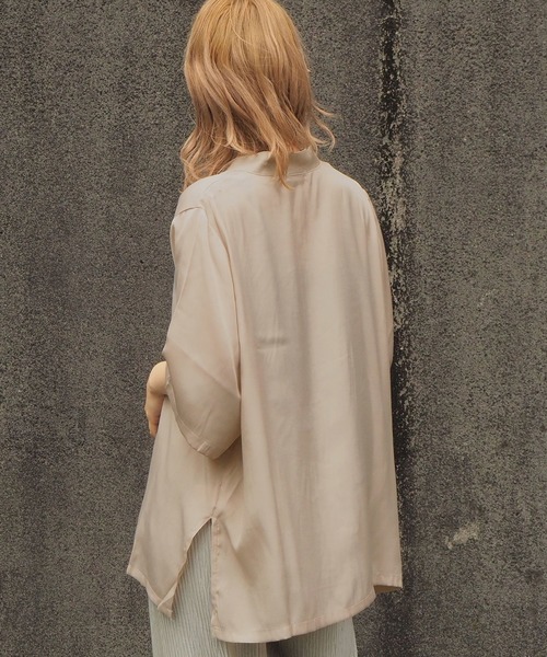 tiptop（ティップトップ）の「2020SS　サテンBIGチャイナシャツ（シャツ/ブラウス・レディース・オフホワイト/モカ/ブラック/ベージュ・FREE）」の20枚目の写真