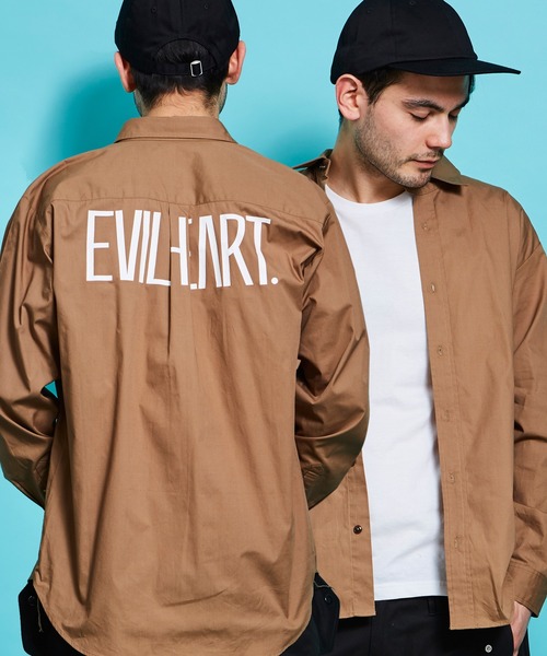 SERENITY.STILLMOMENT（セレニティースティルモーメント）の「EVIL HEART LS Shirts バックプリント（シャツ/ブラウス・メンズ・ブラック/ベージュ・LARGE/MEDIUM）」の2枚目の写真