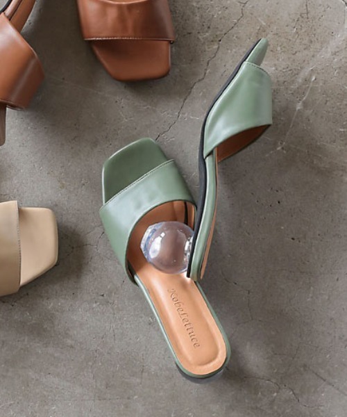 KOBE LETTUCE(コウベレタス)の「クリアボールヒールサンダル(サンダル・レディース・ブラウン/ライトベージュ/ブラック/グリーン・L/LL/S/M)」の4枚目の写真