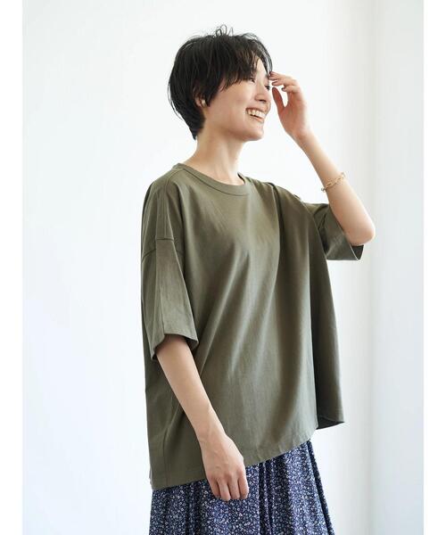 AMERICAN HOLIC(アメリカンホリック)の「ゆる半袖カットプルオーバー *(Tシャツ/カットソー・レディース・ブラック/パープル/グレー/カーキ/ホワイト系その他/グレー系その他2/テラコッタ・M/L)」の22枚目の写真