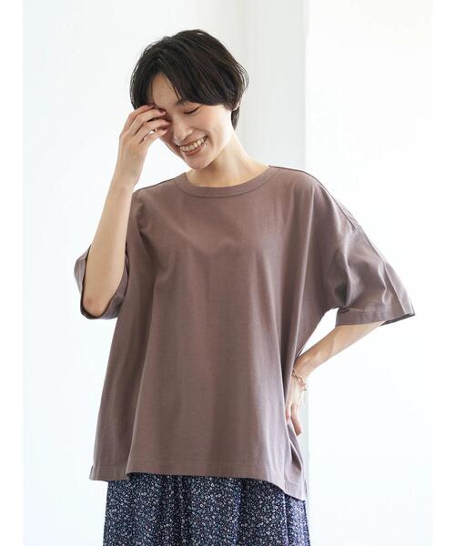 AMERICAN HOLIC(アメリカンホリック)の「ゆる半袖カットプルオーバー *(Tシャツ/カットソー・レディース・ブラック/パープル/グレー/カーキ/ホワイト系その他/グレー系その他2/テラコッタ・M/L)」の21枚目の写真