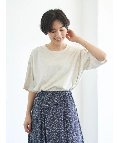 AMERICAN HOLIC(アメリカンホリック)の「ゆる半袖カットプルオーバー *(Tシャツ/カットソー・レディース・ブラック/パープル/グレー/カーキ/ホワイト系その他/グレー系その他2/テラコッタ・M/L)」の20枚目の写真