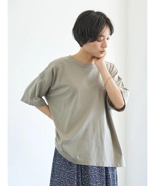 AMERICAN HOLIC(アメリカンホリック)の「ゆる半袖カットプルオーバー *(Tシャツ/カットソー・レディース・ブラック/パープル/グレー/カーキ/ホワイト系その他/グレー系その他2/テラコッタ・M/L)」の16枚目の写真