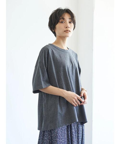 AMERICAN HOLIC(アメリカンホリック)の「ゆる半袖カットプルオーバー *(Tシャツ/カットソー・レディース・ブラック/パープル/グレー/カーキ/ホワイト系その他/グレー系その他2/テラコッタ・M/L)」の12枚目の写真