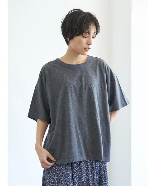 AMERICAN HOLIC(アメリカンホリック)の「ゆる半袖カットプルオーバー *(Tシャツ/カットソー・レディース・ブラック/パープル/グレー/カーキ/ホワイト系その他/グレー系その他2/テラコッタ・M/L)」の11枚目の写真
