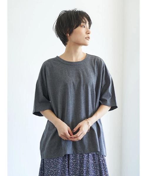 AMERICAN HOLIC(アメリカンホリック)の「ゆる半袖カットプルオーバー *(Tシャツ/カットソー・レディース・ブラック/パープル/グレー/カーキ/ホワイト系その他/グレー系その他2/テラコッタ・M/L)」の10枚目の写真