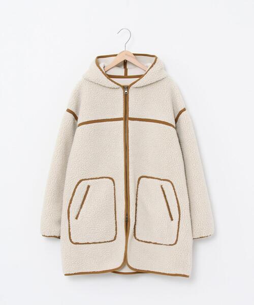 coen（コーエン）の「【WEB限定カラー】ボアパイピングフードジップブルゾン#（ブルゾン・レディース・ナチュラル/ブラック/カーキ/ベージュ/ネイビー・FREE）」の21枚目の写真