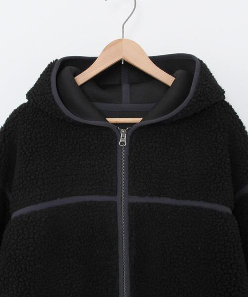 coen（コーエン）の「【WEB限定カラー】ボアパイピングフードジップブルゾン#（ブルゾン・レディース・ナチュラル/ブラック/カーキ/ベージュ/ネイビー・FREE）」の12枚目の写真