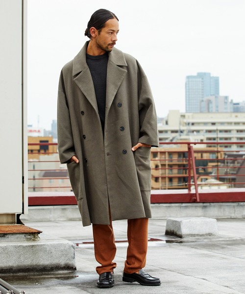 CAMBIO（カンビオ）の「mj7456-Over Size Double Chester Coat チェスターコート（チェスターコート・メンズ・チャコール/ライトベージュ/グレー・M/L）」の7枚目の写真