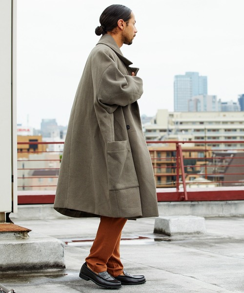 CAMBIO（カンビオ）の「mj7456-Over Size Double Chester Coat チェスターコート（チェスターコート・メンズ・チャコール/ライトベージュ/グレー・M/L）」の8枚目の写真