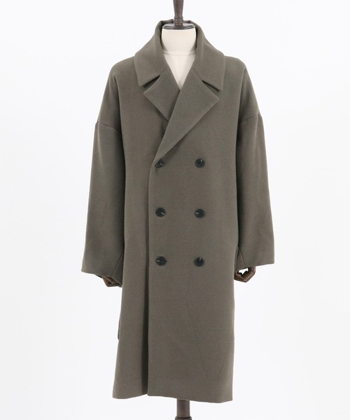 CAMBIO（カンビオ）の「mj7456-Over Size Double Chester Coat チェスターコート（チェスターコート・メンズ・チャコール/ライトベージュ/グレー・M/L）」の15枚目の写真