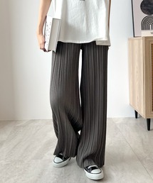 好みの長さにセルフカット調整できる♪ランダムプリーツロングパンツ