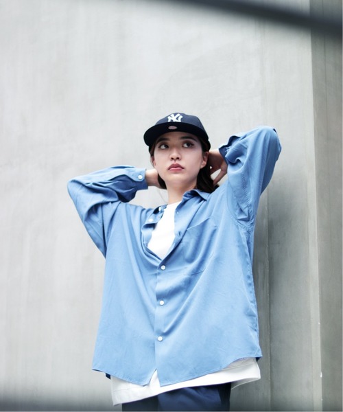 417 EDIFICE（フォーワンセブンエディフィス）の「【ユニセックス】【BIG SHIRTS / ビックシャツ】 レギュラーカラー SH（シャツ/ブラウス・メンズ・ピンク/ブラック/ブラウン/グリーン/ブルー・MEDIUM/LARGE/X-LARGE/SMALL）」の5枚目の写真