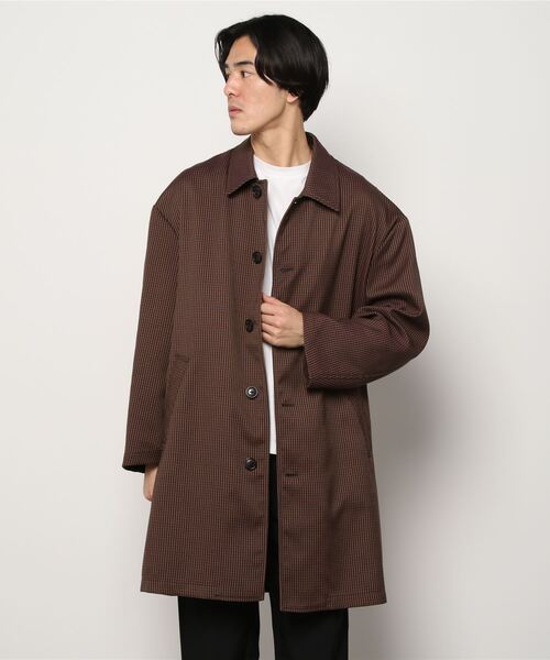 MR.GENTLEMAN チェック ステンカラー コート