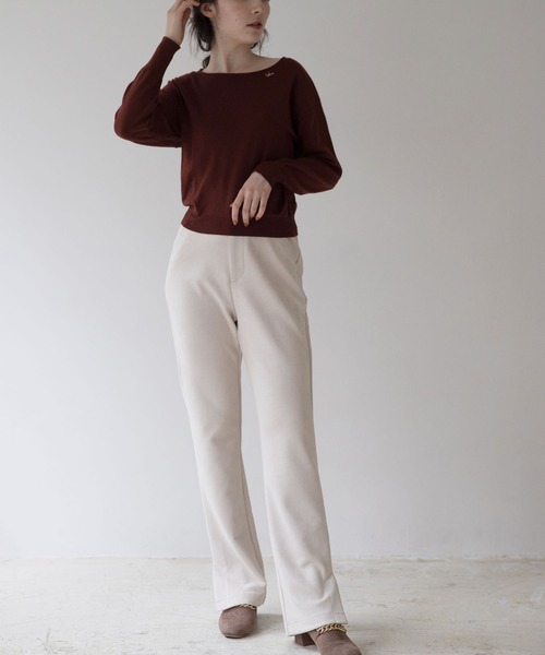 idem（イデム）の「idem every Knit（ニット/セーター・レディース・アイボリー/ブラック/ワインレッド・FREE）」の5枚目の写真