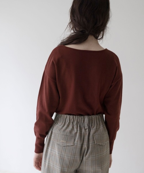 idem（イデム）の「idem every Knit（ニット/セーター・レディース・アイボリー/ブラック/ワインレッド・FREE）」の6枚目の写真