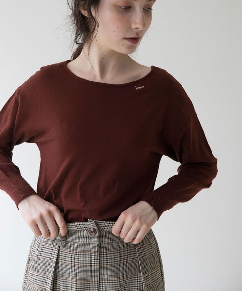 idem（イデム）の「idem every Knit（ニット/セーター・レディース・アイボリー/ブラック/ワインレッド・FREE）」の9枚目の写真