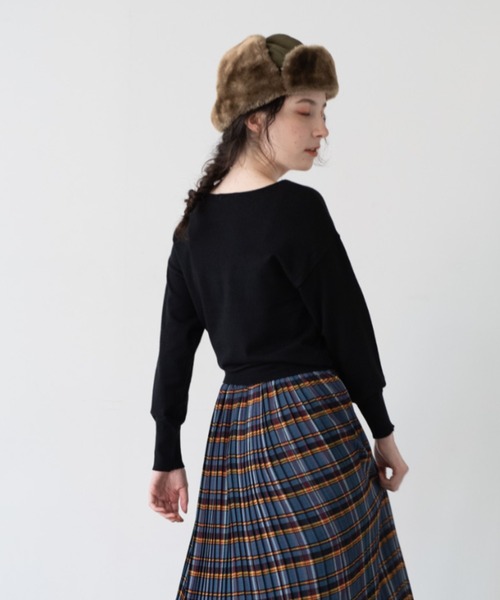 idem（イデム）の「idem every Knit（ニット/セーター・レディース・アイボリー/ブラック/ワインレッド・FREE）」の12枚目の写真