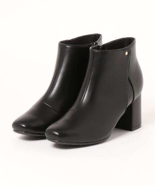Elvis Luce（エルビスルーチェ）の「ElvisLuce(エルビスルーチェ) チャンキヒールスクエアトゥ ショートブーツ（ブーツ・レディース・ブラック/ブラウン/ブラック系その他・LL/S/M/L）」の2枚目の写真