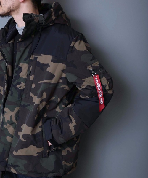 アルファインダストリーズ　ミリタリージャケット　フード付き　迷彩　冬 Alpha Industries（アルファインダストリーズ）の「【ALPHA