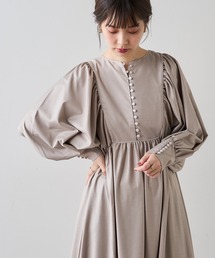 【大人ナチュ】前後2WAYボリュームスリーブワンピース
