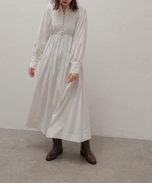 natural couture（ナチュラルクチュール）の「【大人ナチュ】前後2WAYボリュームスリーブワンピース（ワンピース・レディース・ベージュ/ブラウン/オフホワイト・FREE）」の7枚目の写真