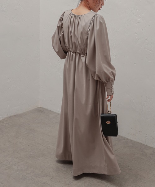 natural couture（ナチュラルクチュール）の「【大人ナチュ】前後2WAYボリュームスリーブワンピース（ワンピース・レディース・ベージュ/ブラウン/オフホワイト・FREE）」の13枚目の写真