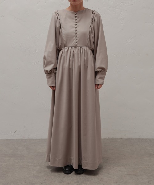 natural couture（ナチュラルクチュール）の「【大人ナチュ】前後2WAYボリュームスリーブワンピース（ワンピース・レディース・ベージュ/ブラウン/オフホワイト・FREE）」の16枚目の写真