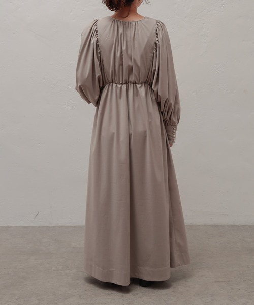 natural couture（ナチュラルクチュール）の「【大人ナチュ】前後2WAYボリュームスリーブワンピース（ワンピース・レディース・ベージュ/ブラウン/オフホワイト・FREE）」の18枚目の写真